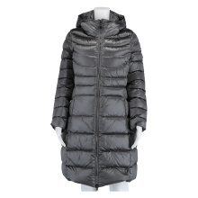 Colmar quilted coat in iridescent look with collar insert and fixed hood dark grey women