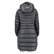 Colmar quilted coat in iridescent look with collar insert and fixed hood dark grey women