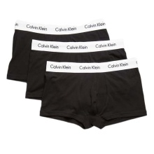 Calvin Klein Underwear Boxershorts Low Rise Trunk (Cotton) black/white Men's - 3 Pieces