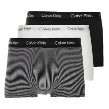 Calvin Klein Underwear Boxershorts Low Rise Trunk (Cotton) Multicoloured Stripes White/Black Men's - 3 Pieces