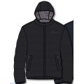 Champion Winter quilted jacket with hood - functional padding, small logo lettering - black Men