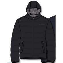 Champion Winter quilted jacket with hood - functional padding, small logo lettering - black Men