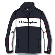 Champion Sweat Jacket with Stand-up Collar Full Zip Logo Print Navy Blue Men