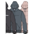 Champion Hoodie in Cotton Fleece Big Logo Print Grey Blue/Grey Blue Men