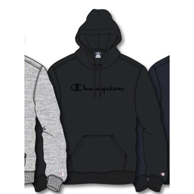 Champion Hoodie made of cotton fleece with Big Logo Print black/black Men