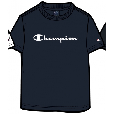 Champion Tshirt (Cotton) Big Logo Print Navy Blue Boys