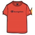 Champion Tshirt (Cotton) Big Logo Print Fire Red Boys