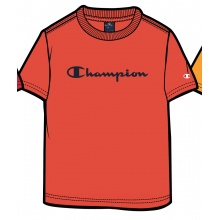 Champion Tshirt (Cotton) Big Logo Print Fire Red Boys