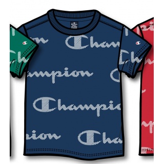 Champion Leisure T-shirt (Cotton) Graphic Print Navy Blue Kids