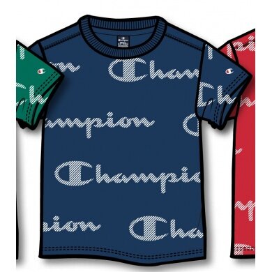 Champion Leisure T-shirt (Cotton) Graphic Print Navy Blue Kids