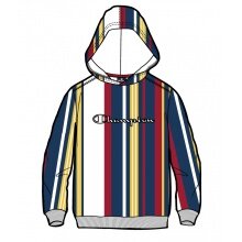 Champion Hoodie American Classic Logo Print Striped White/Blue Boys