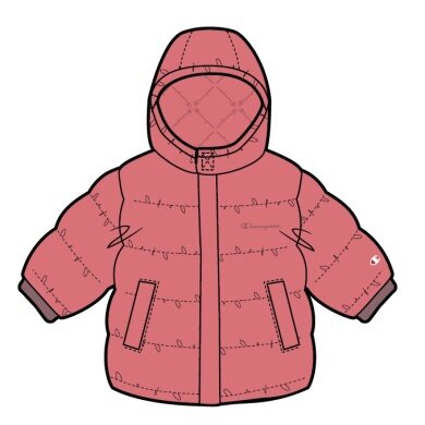 Champion winter jacket with hood (small logo) pink girls/toddlers