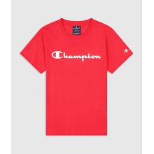 Champion Leisure T-shirt (Cotton) Crew with Logo Lettering 2023 Red Boys