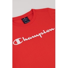 Champion Leisure T-shirt (Cotton) Crew with Logo Lettering 2023 Red Boys