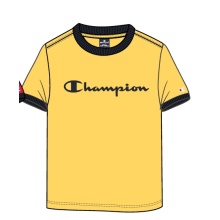 Champion Leisure T-shirt (Cotton) Crew Ringer with Logo Lettering 2023 Yellow Boys