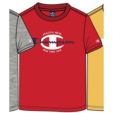 Champion Leisure T-shirt (Cotton) Crew Graphic Print 2023 red Boys