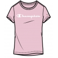 Champion Leisure T-shirt (Cotton) Classic Big Logo Lettering Pink Girls