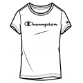 Champion Leisure T-shirt (Cotton) Classic Big Logo White Girls