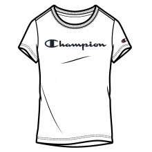 Champion Leisure T-shirt (Cotton) Classic Big Logo White Girls