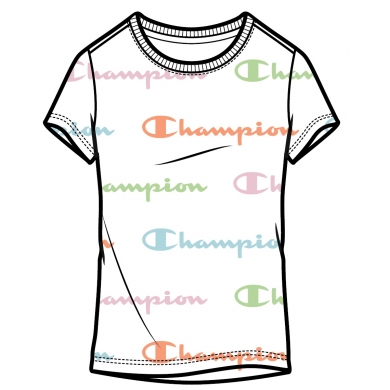 Champion Leisure T-shirt (Cotton) Graphic Print White Girls