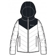 Champion quilted jacket with hood (lined, warm, windproof) white/black girls