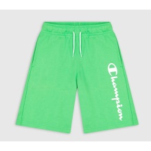 Champion leisure trousers (cotton) Bermuda with logo lettering short 2023 green boys