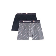 Champion Boxershort (Cotton) Underwear 2022 grey/dark blue Men - 2 Pack