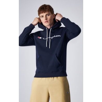 Champion Hoodie (Fleece-Hoodie) Big Logo Print Dark Blue Men