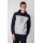 Champion Hoodie in Cotton Fleece Colour Block Dark Blue/Grey Men