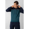 Champion Hoodie made of cotton fleece in color block design green/dark blue Men