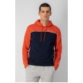 Champion Hoodie made of cotton fleece in red/dark blue for men