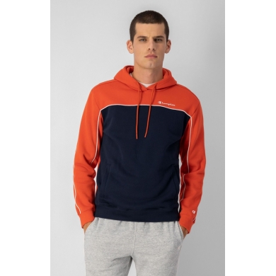 Champion Hoodie made of cotton fleece in red/dark blue for men