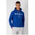 Champion Hoodie in Cotton Fleece Big Logo Print Royal Blue/White Men