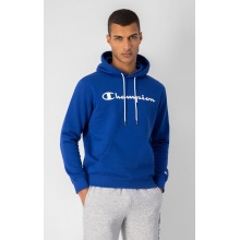 Champion Hoodie in Cotton Fleece Big Logo Print Royal Blue/White Men