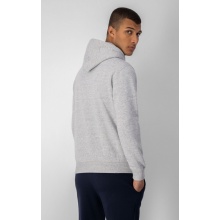 Champion Hoodie in Cotton Fleece Big Logo Print Light Grey Men