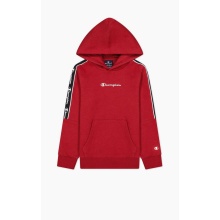 Champion Hoodie - lightweight fleece with logo tape red boys