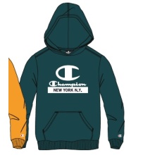 Champion Hoodie (Fleece Cotton Hoodie) with New York Logo Petrol Blue Children