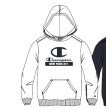 Champion Hoodie (Fleece Cotton Hoodie) with New York Logo white Boys