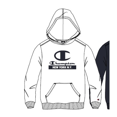 Champion Hoodie (Fleece Cotton Hoodie) with New York Logo white Boys