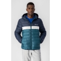 Champion Quilted Jacket - Stripe with Hood (100% Polyester) - Dark Blue Men