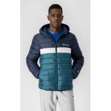 Champion Quilted Jacket - Stripe with Hood (100% Polyester) - Dark Blue Men