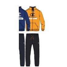 Champion Tracksuit (Jacket & Trousers made of Cotton) with New York Logo Yellow/Black Kids