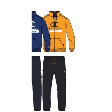 Champion Tracksuit (Jacket & Trousers made of Cotton) with New York Logo Yellow/Black Kids