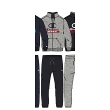 Champion tracksuit (jacket & trousers made of cotton) with New York logo grey/black boys