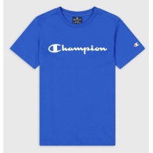 Champion Leisure T-shirt (Cotton) Crew with Logo Lettering 2023 Royal Blue Boys