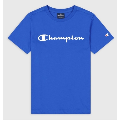 Champion Leisure T-shirt (Cotton) Crew with Logo Lettering 2023 Royal Blue Boys