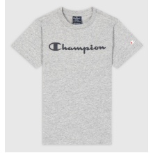 Champion Leisure T-shirt (Cotton) Crew with Logo Script 2023 Light Grey Boys