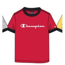 Champion Leisure T-shirt (Cotton) Crew Ringer with Logo Script 2023 Red Boys