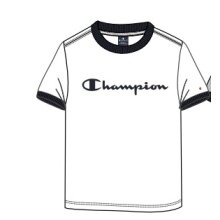 Champion Leisure T-shirt (Cotton) Crew Ringer with Logo Print 2023 White Boys