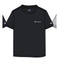 Champion Leisure T-shirt (Cotton) Crew with Small Logo Lettering 2023 Black Boys